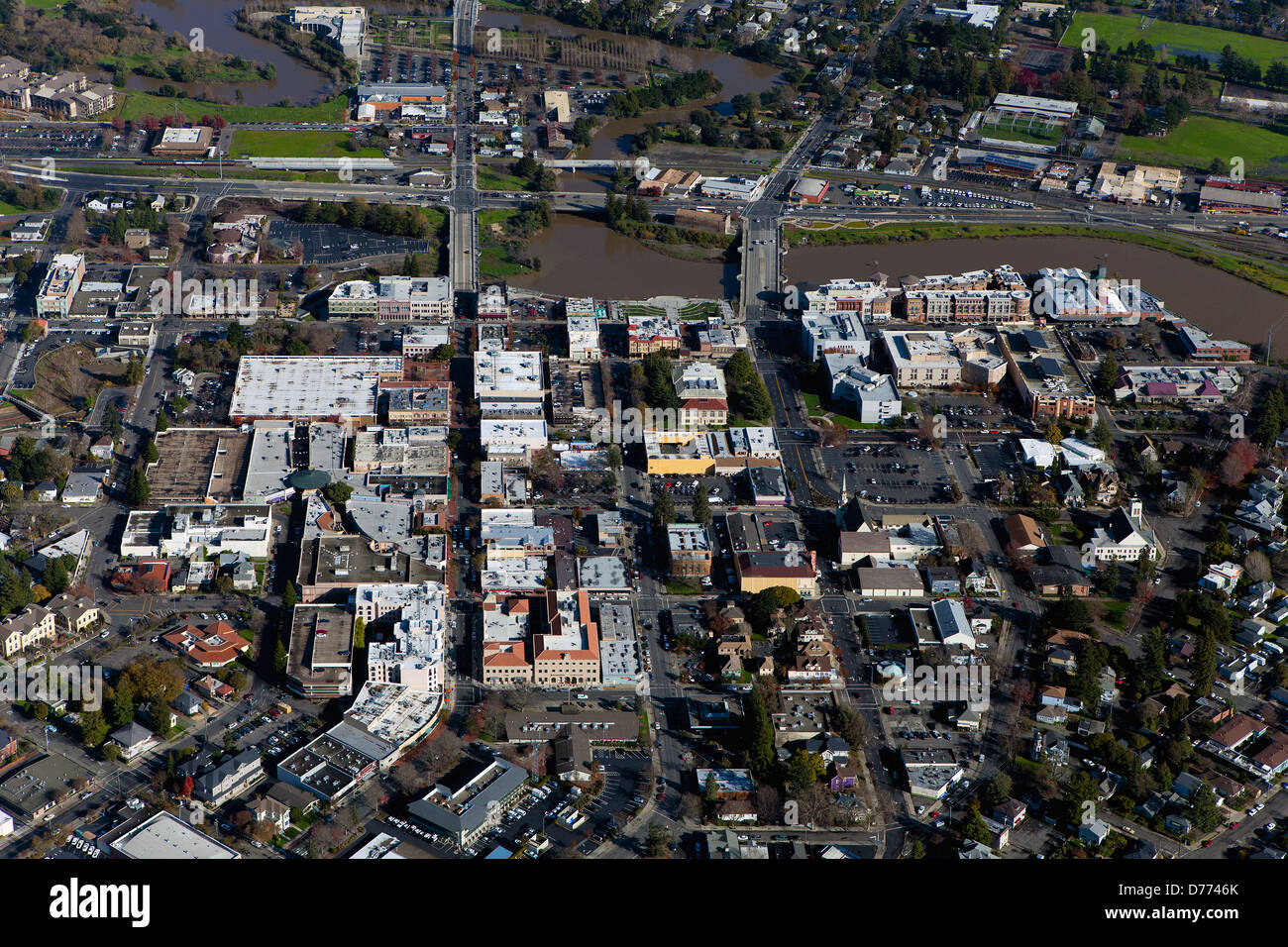 Fotografia aerea della città di Napa, California Foto Stock