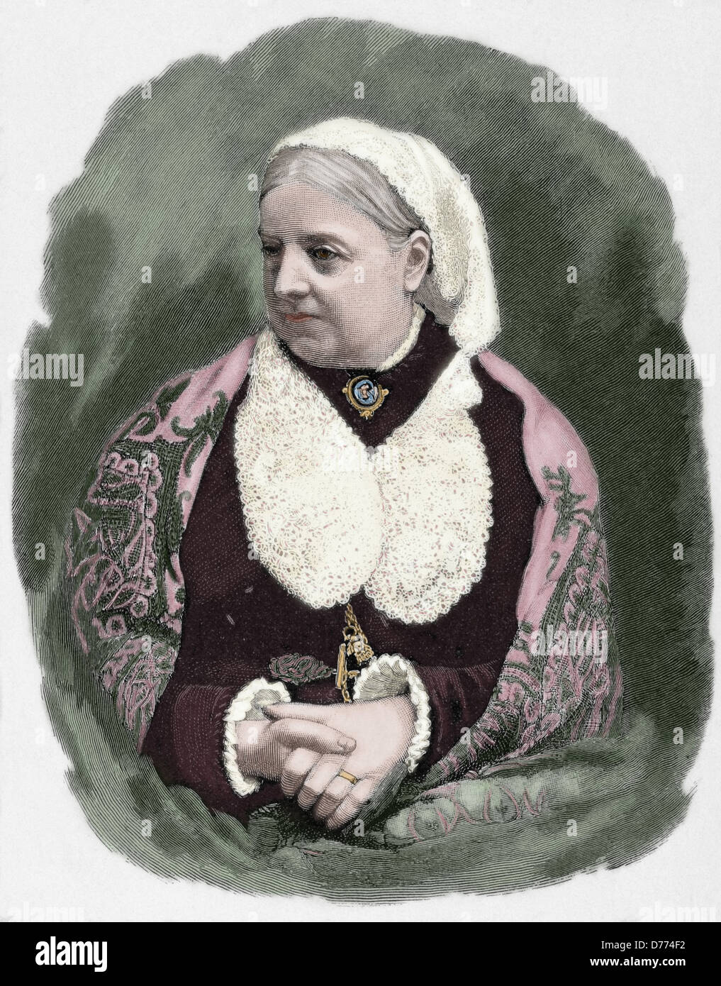 Dina Craik (1826-1887). Romanziere inglese e poeta. L'incisione nell'illustrazione iberica, 1888. Colorati. Foto Stock