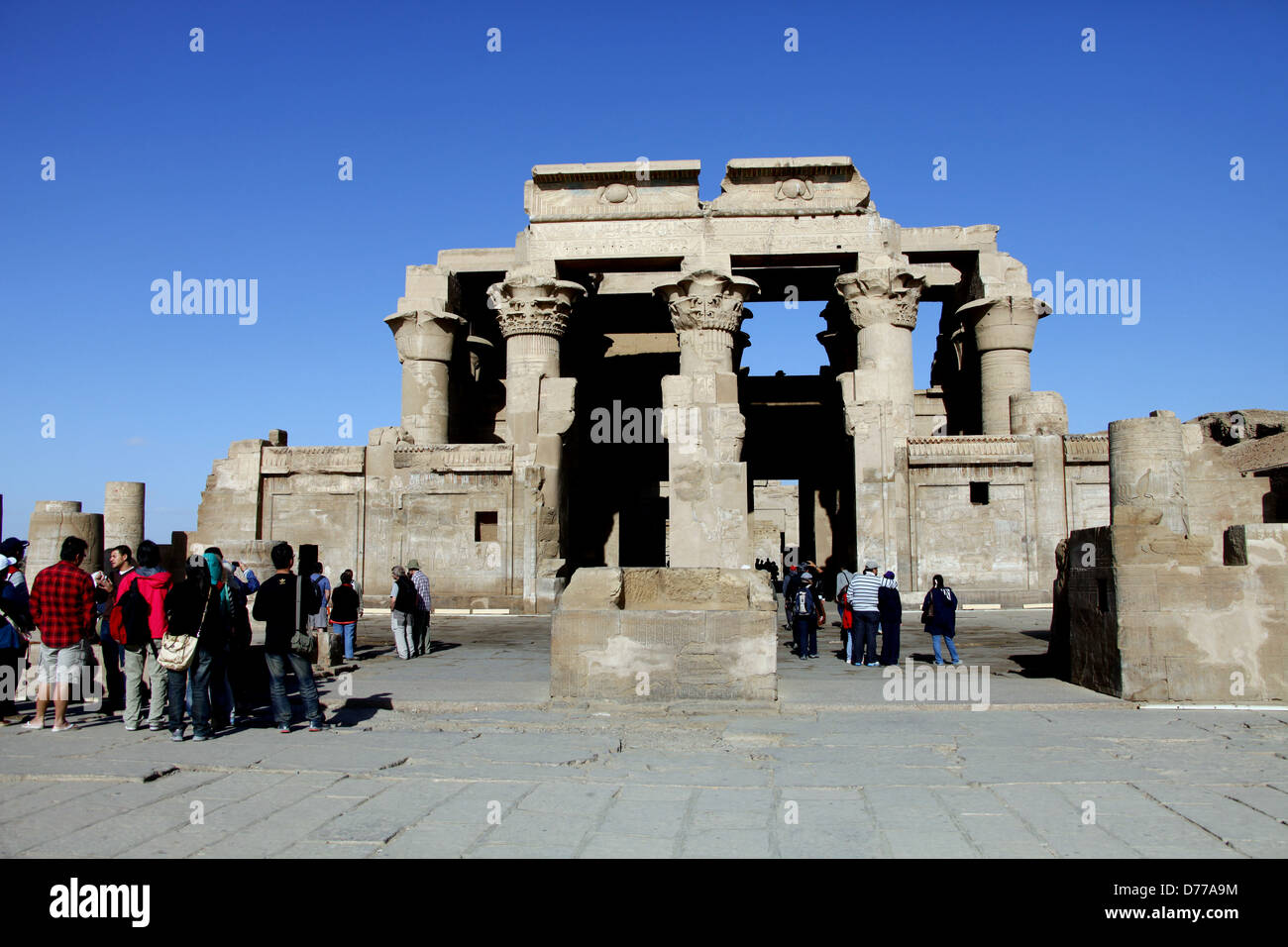 KOM OMBO facciata del Tempio di Kom Ombo Egitto 09 Gennaio 2013 Foto Stock