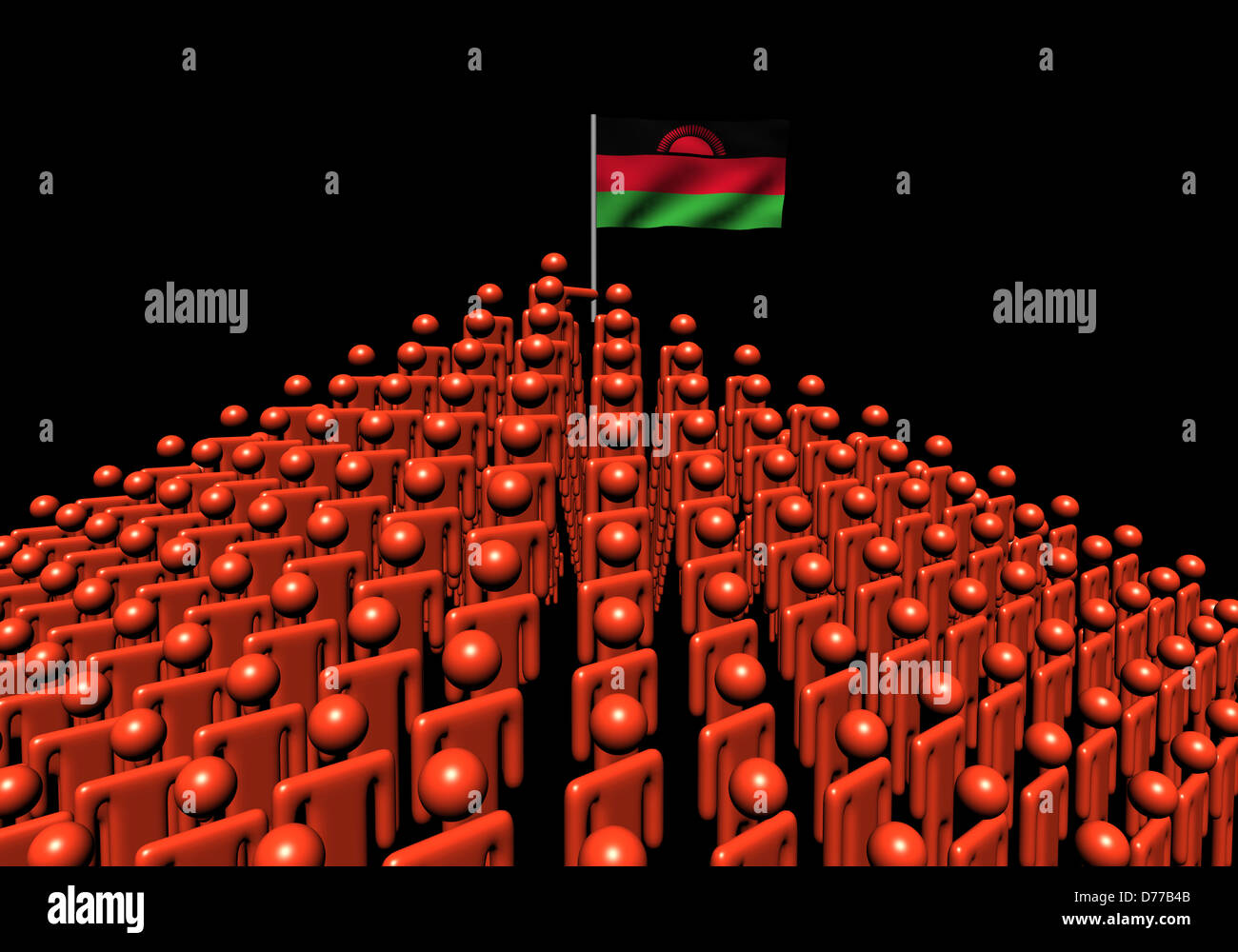 Piramide di astratti Persone con il Malawi bandiera illustrazione Foto Stock