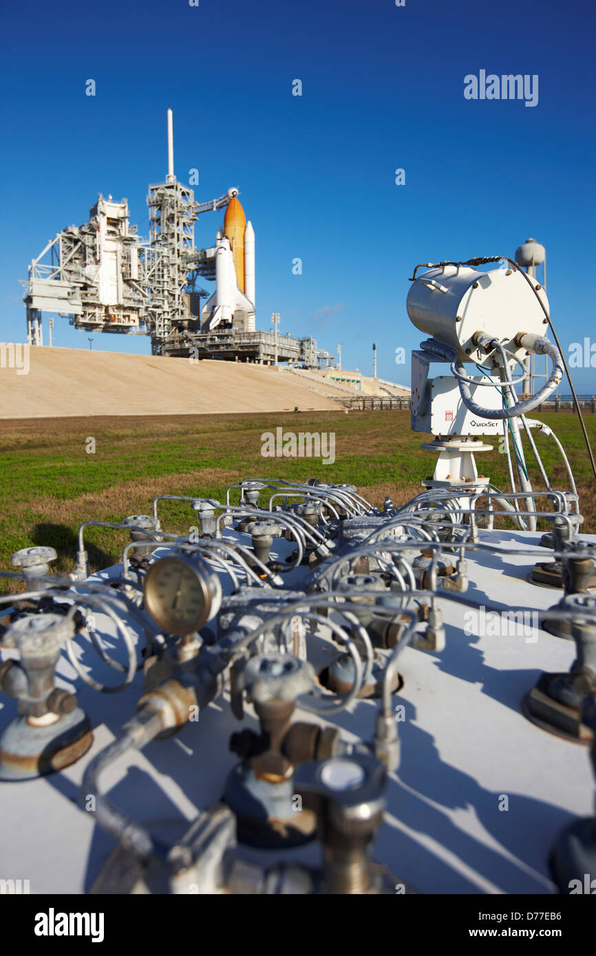 Shuttle Endeavour pronto per il lancio su STS-130 seduti sul pad 39A Launch Complex 39 NASA Kennedy Space Center Merritt Island Foto Stock