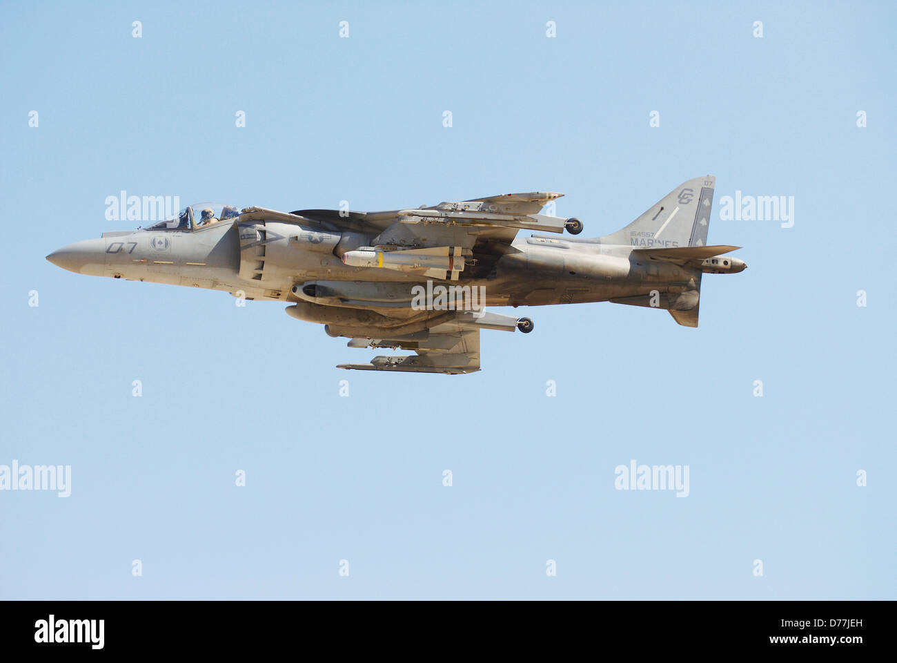 US Marine Corps AV-8B in volo sopra al Anbar Provincia Iraq Foto Stock