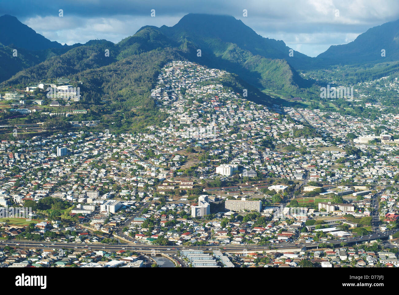 Vista aerea della città di Oahu Honolulu Hawaii USA Foto Stock