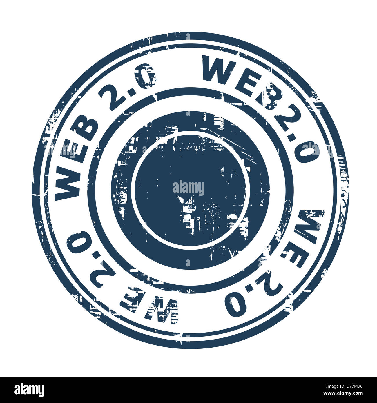Web 2.0 timbro isolato su uno sfondo bianco. Foto Stock
