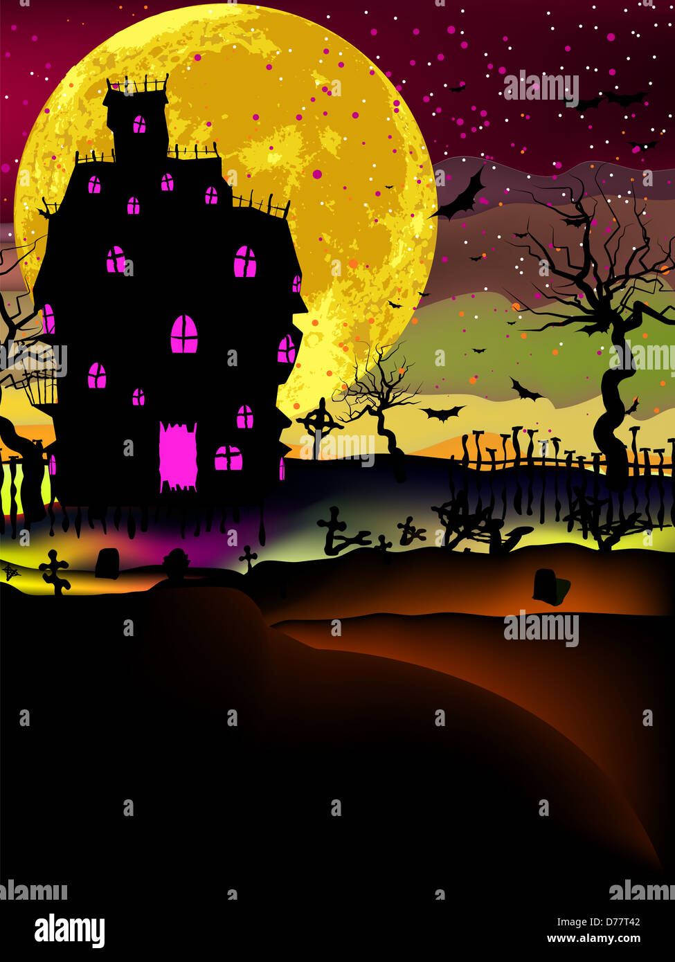 Haunted House sfondo halloween Foto Stock