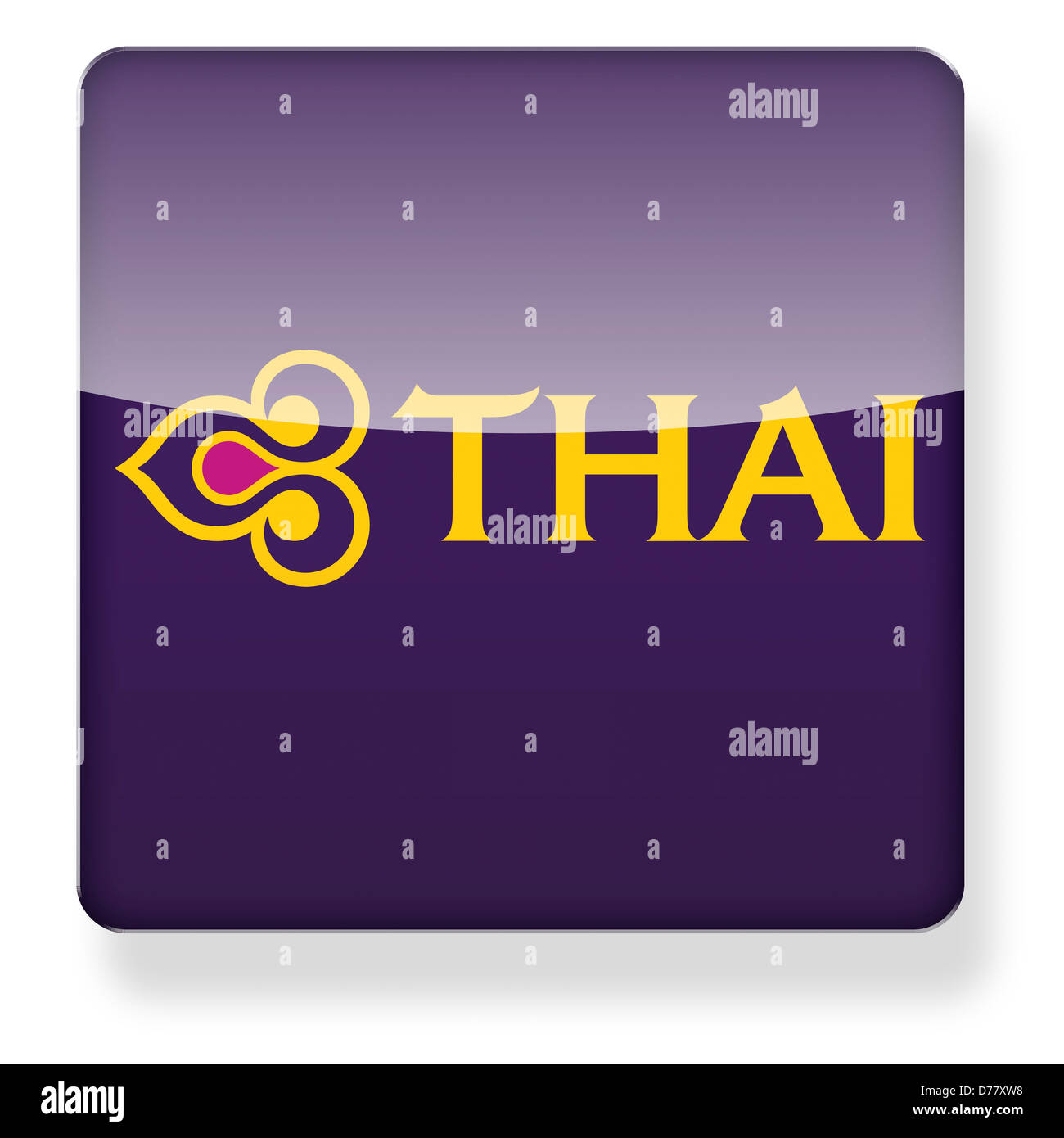 Thai Airways logo come l'icona di un'app. Percorso di clipping incluso. Foto Stock