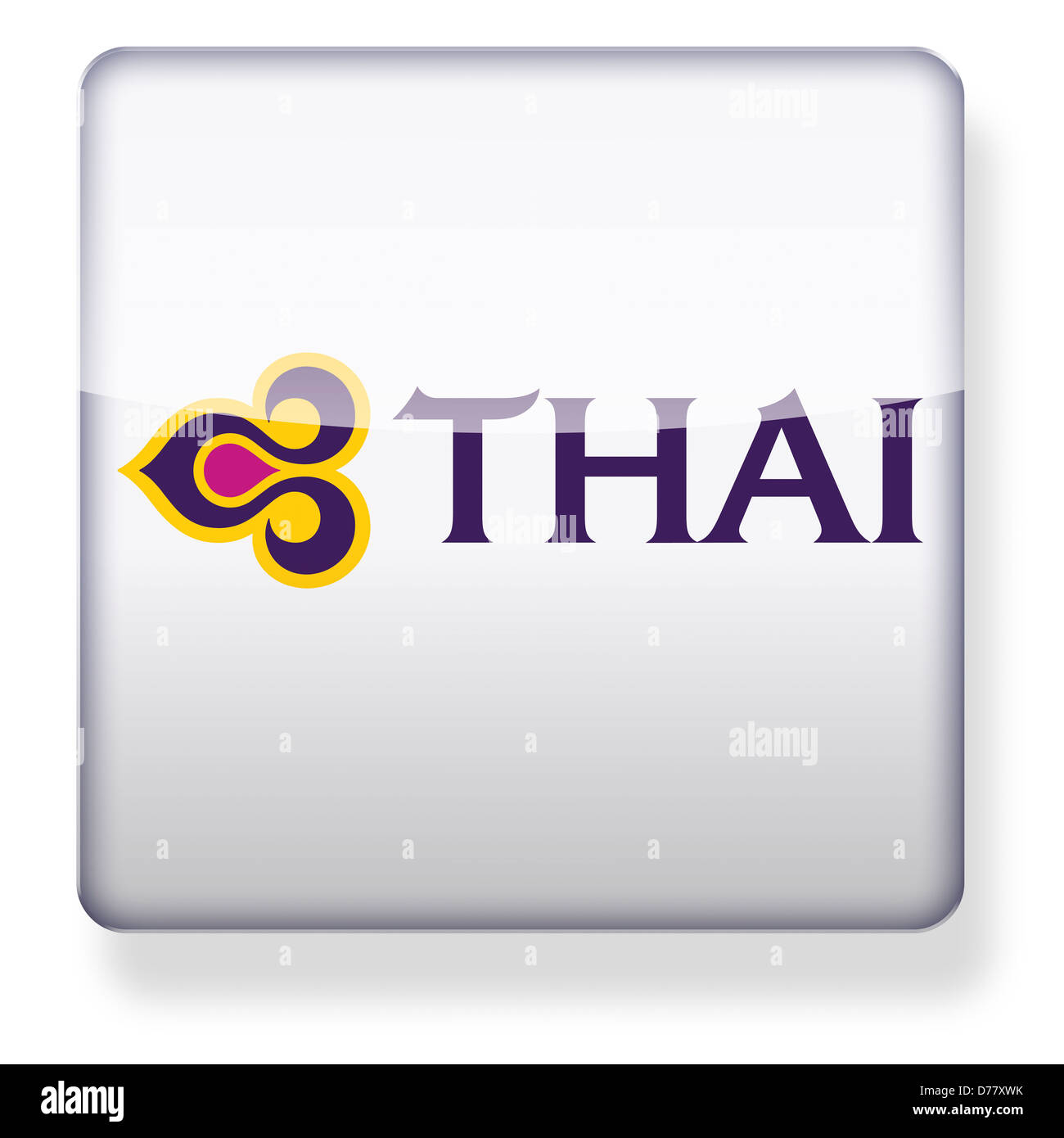 Thai Airways logo come l'icona di un'app. Percorso di clipping incluso. Foto Stock