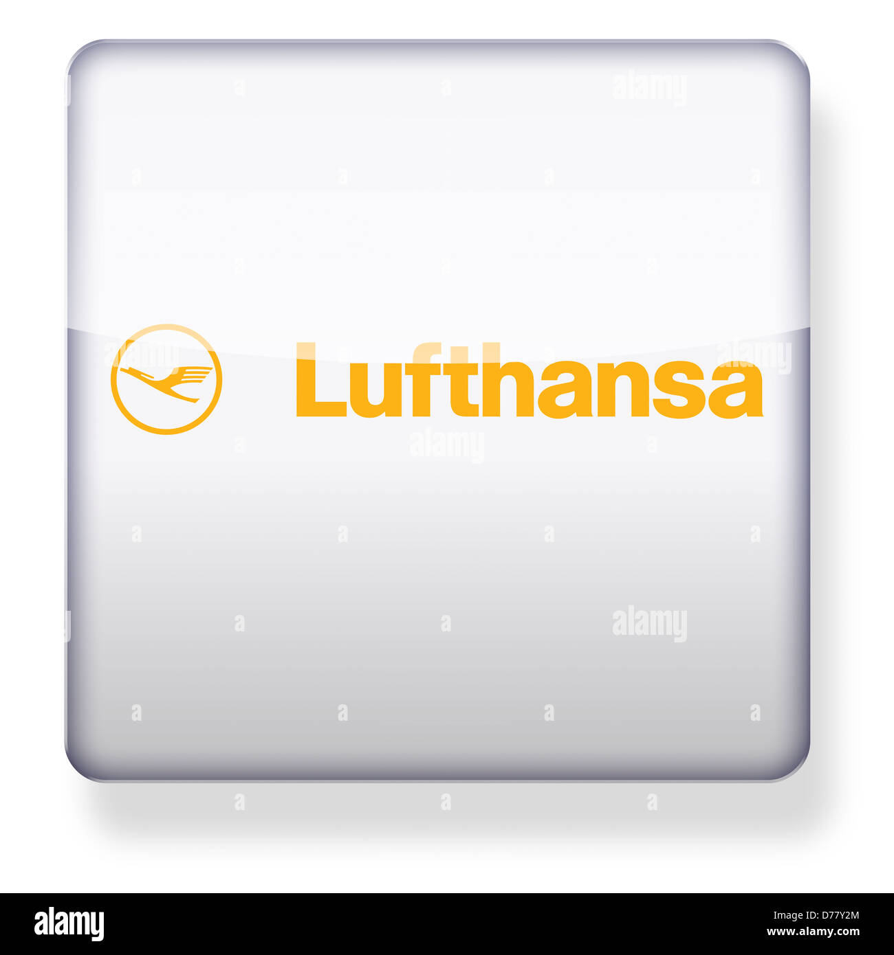 Logo Lufthansa come l'icona di un'app. Percorso di clipping incluso. Foto Stock