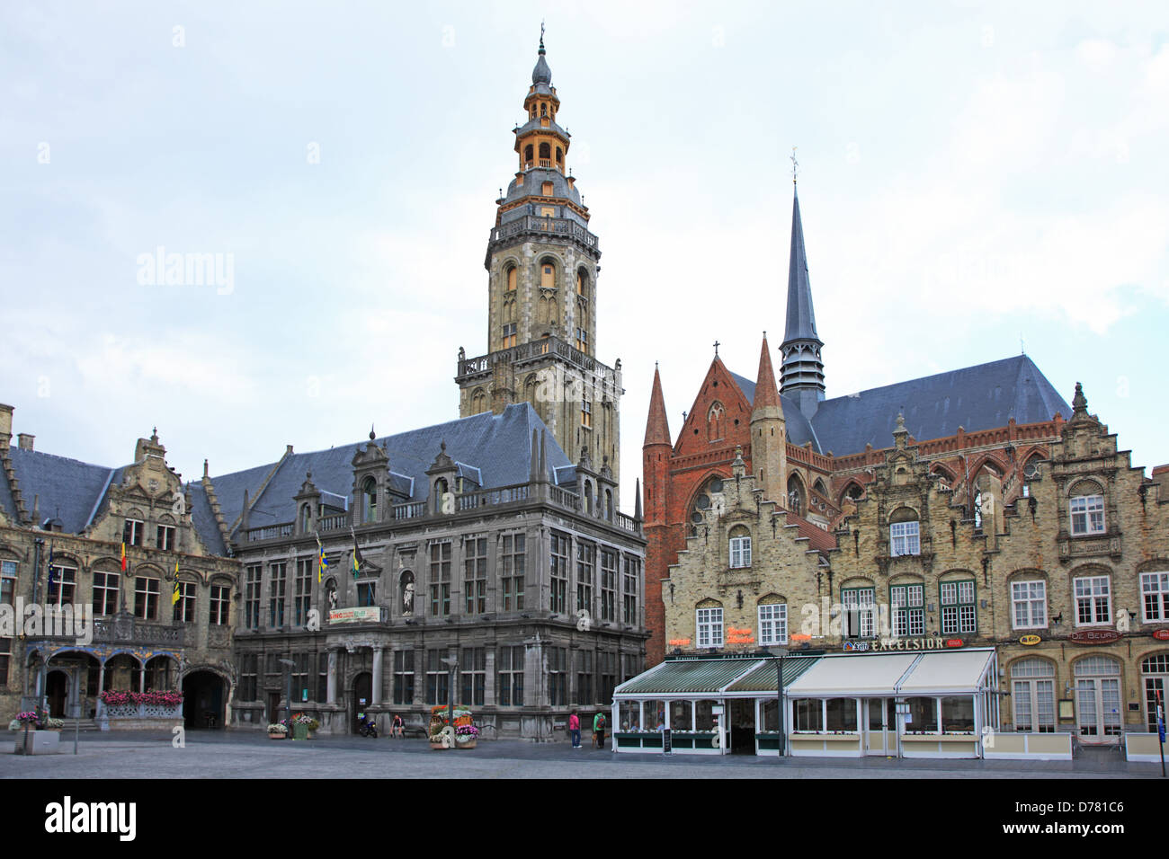 Il Belgio, la torre campanaria di Veurne, UNESCU Patrimonio mondiale Foto Stock
