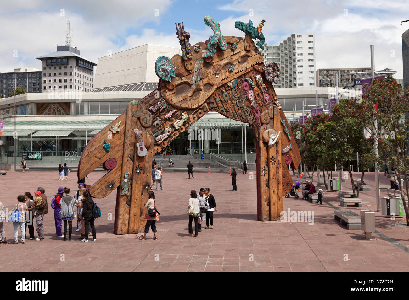 Waharoa al Aotea Square in Auckland City Centre di Auckland, Nuova Zelanda Foto Stock