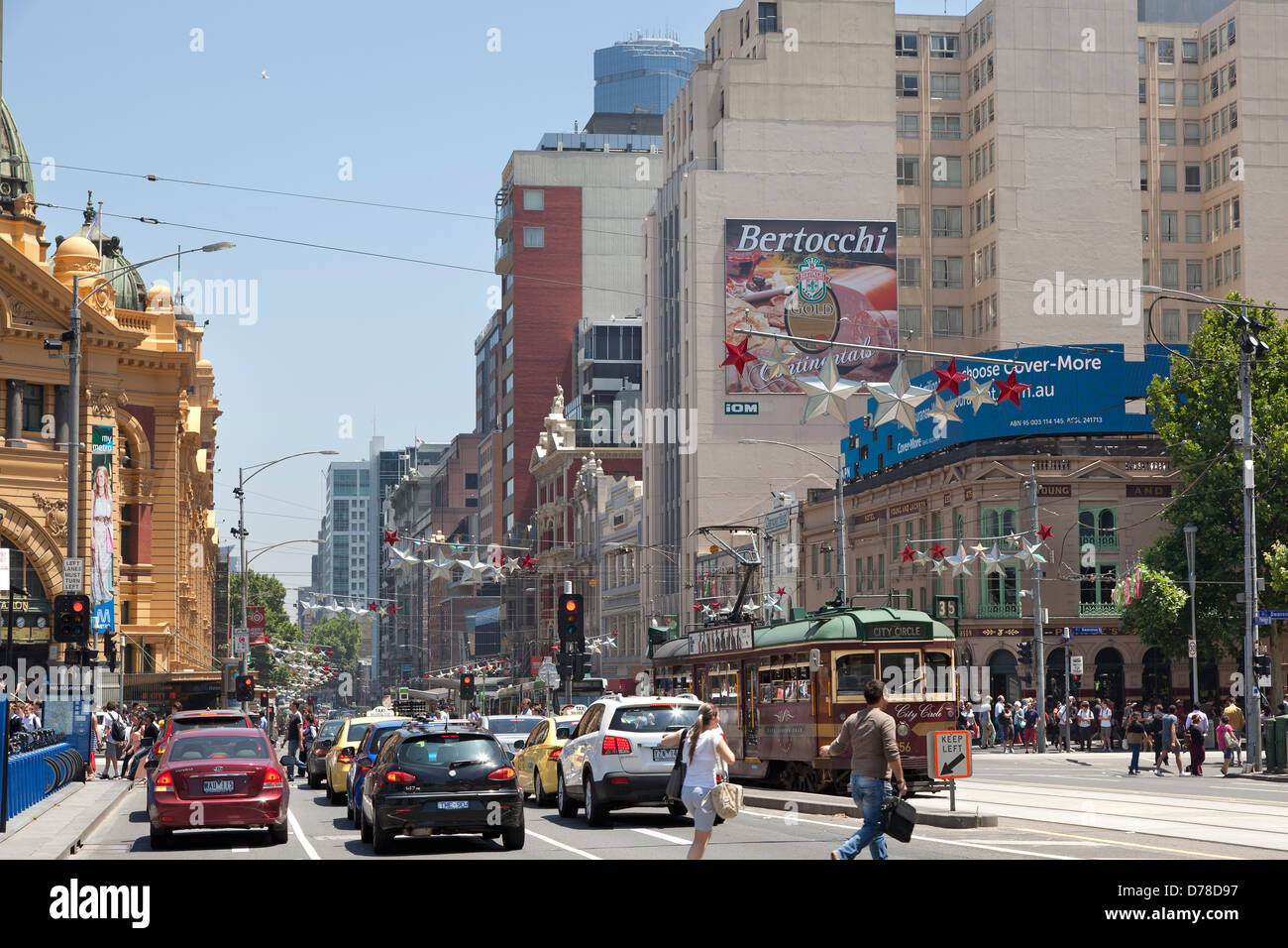 Finders Street, Melbourne, Victoria, Australia Foto Stock