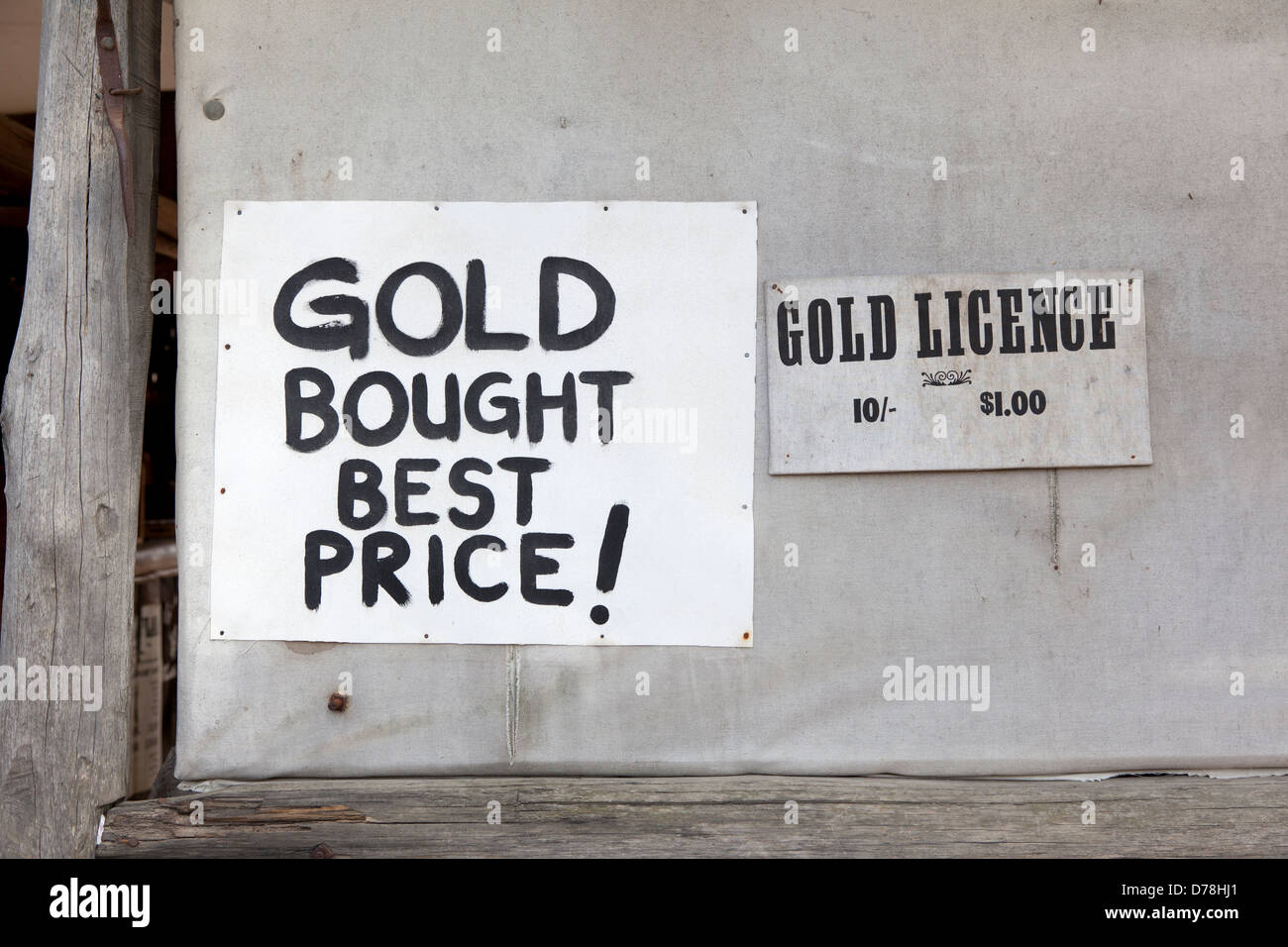 Sovereign Hill's ex miniere d'oro sito in Ballarat, Australia Foto Stock