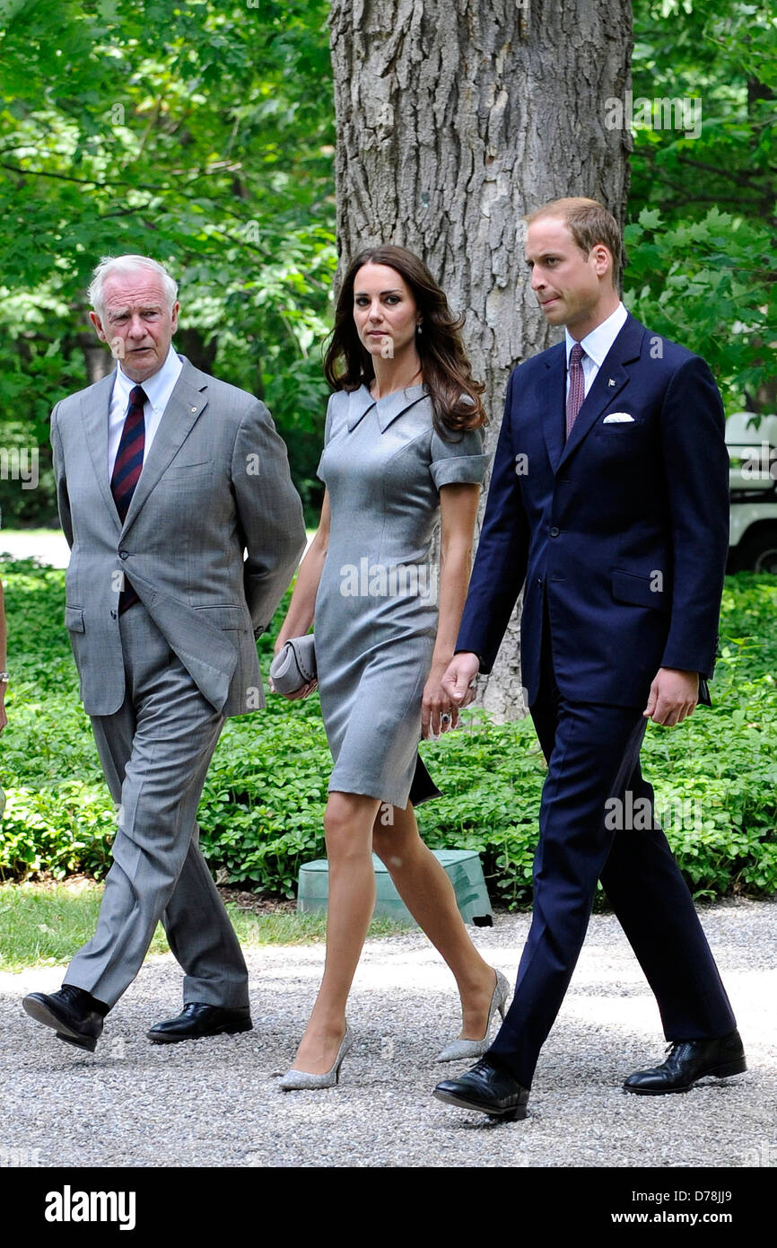 Governatore generale del Canada David Johnston, Catherine, duchessa di Cambridge aka Kate Middleton e il principe William, duca di Foto Stock