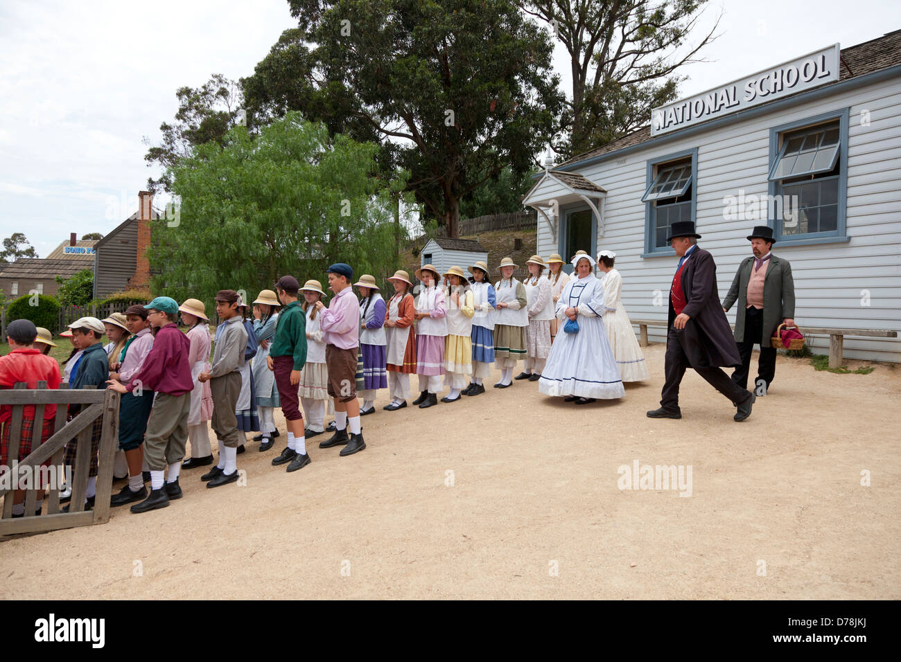 In classe Sovereign Hill's ex miniere d'oro sito in Ballarat, Australia Foto Stock