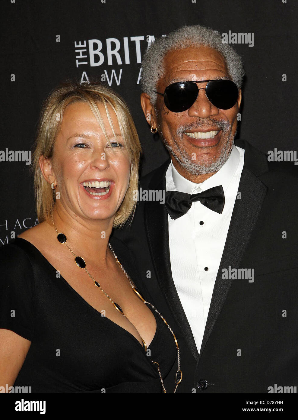 Sarah Cairns e Morgan Freeman BAFTA Los Angeles 2011 Britannia Awards tenutosi presso il Beverly Hilton hotel di Beverly Hills, Foto Stock