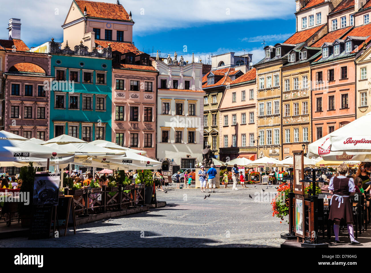 Estate a Stary Rynek, Old Town Market Place a Varsavia in Polonia. Foto Stock