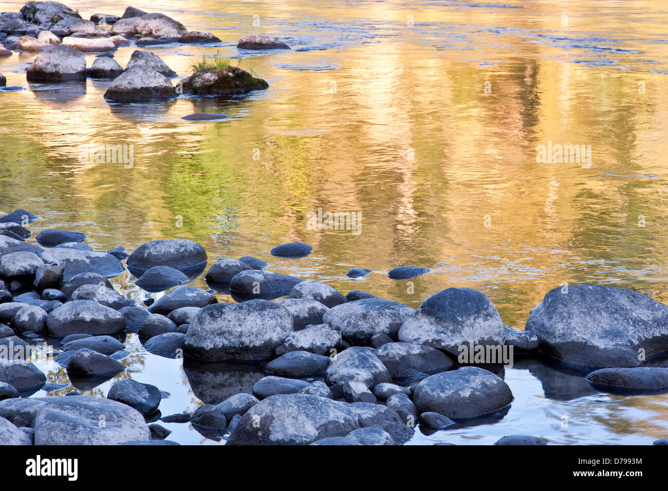 Autunno riflessioni, Clackamas River. Foto Stock