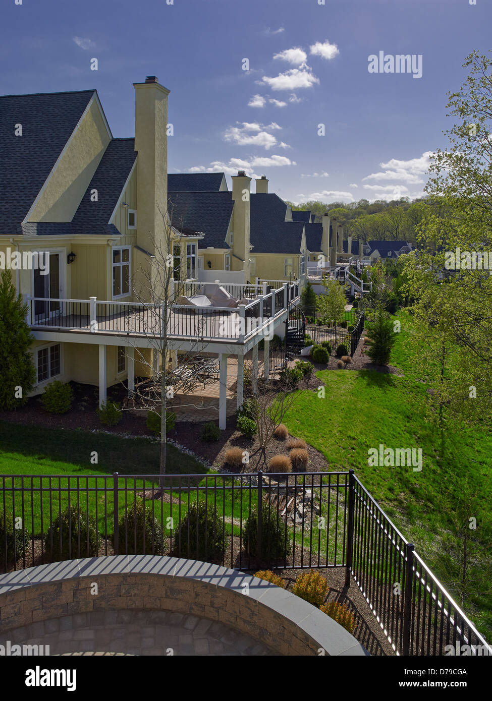 Fila di case suburbane, Foto Stock