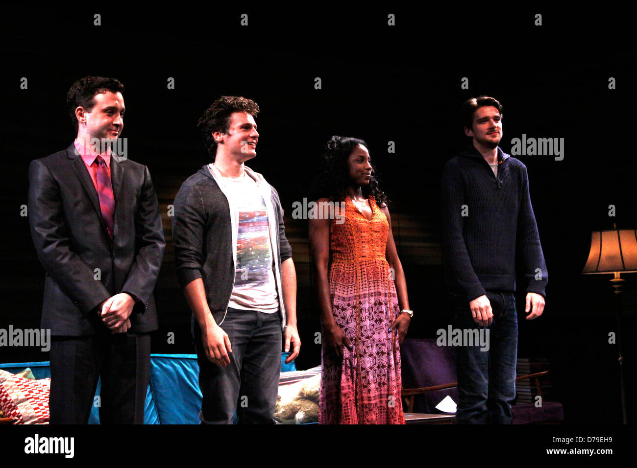 Eddie Kaye Thomas, Jonathan Groff, Rutina Wesley e Will Rogers World premiere del MCC teatro di produzione " Foto Stock