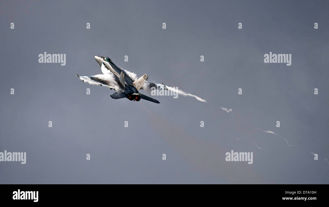 F/A-18E Super Hornet durante l aria di dimostrazione di potenza Foto Stock