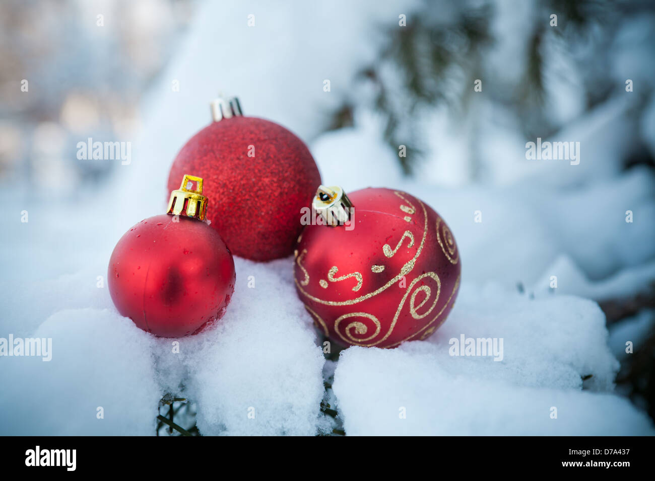 Natale decorazione di neve Foto Stock