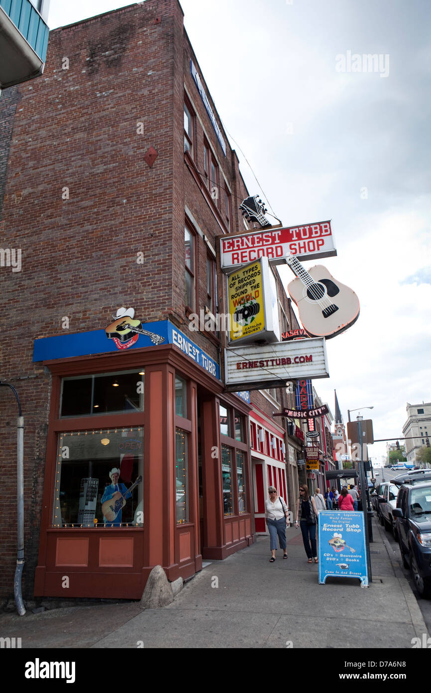 Una vista di Ernest Tubb record shop a Nashville, nel Tennessee Foto Stock