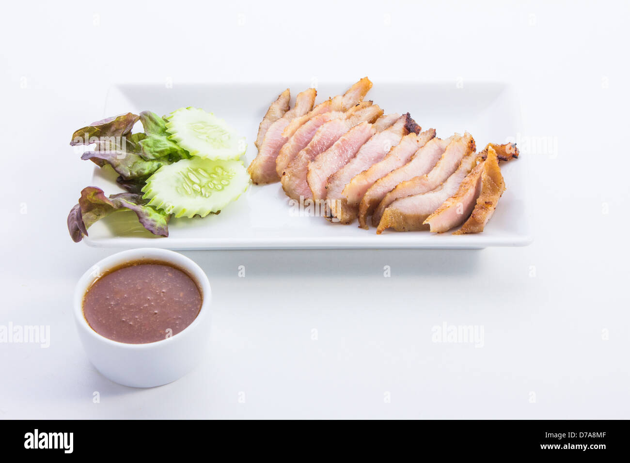 Collo di pezzi di carne di maiale è il cibo della Thailandia Foto Stock