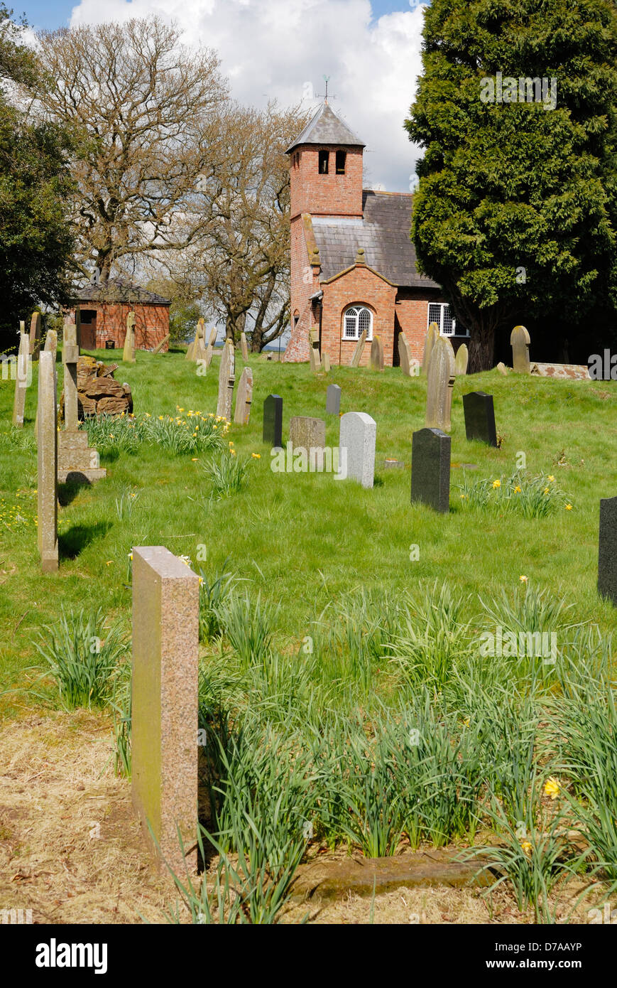 Old St. Chads Cappella situata vicino Grindley Brook sul Cheshire - Shropshire border, un attrazione sul sentiero di pietra arenaria. Foto Stock