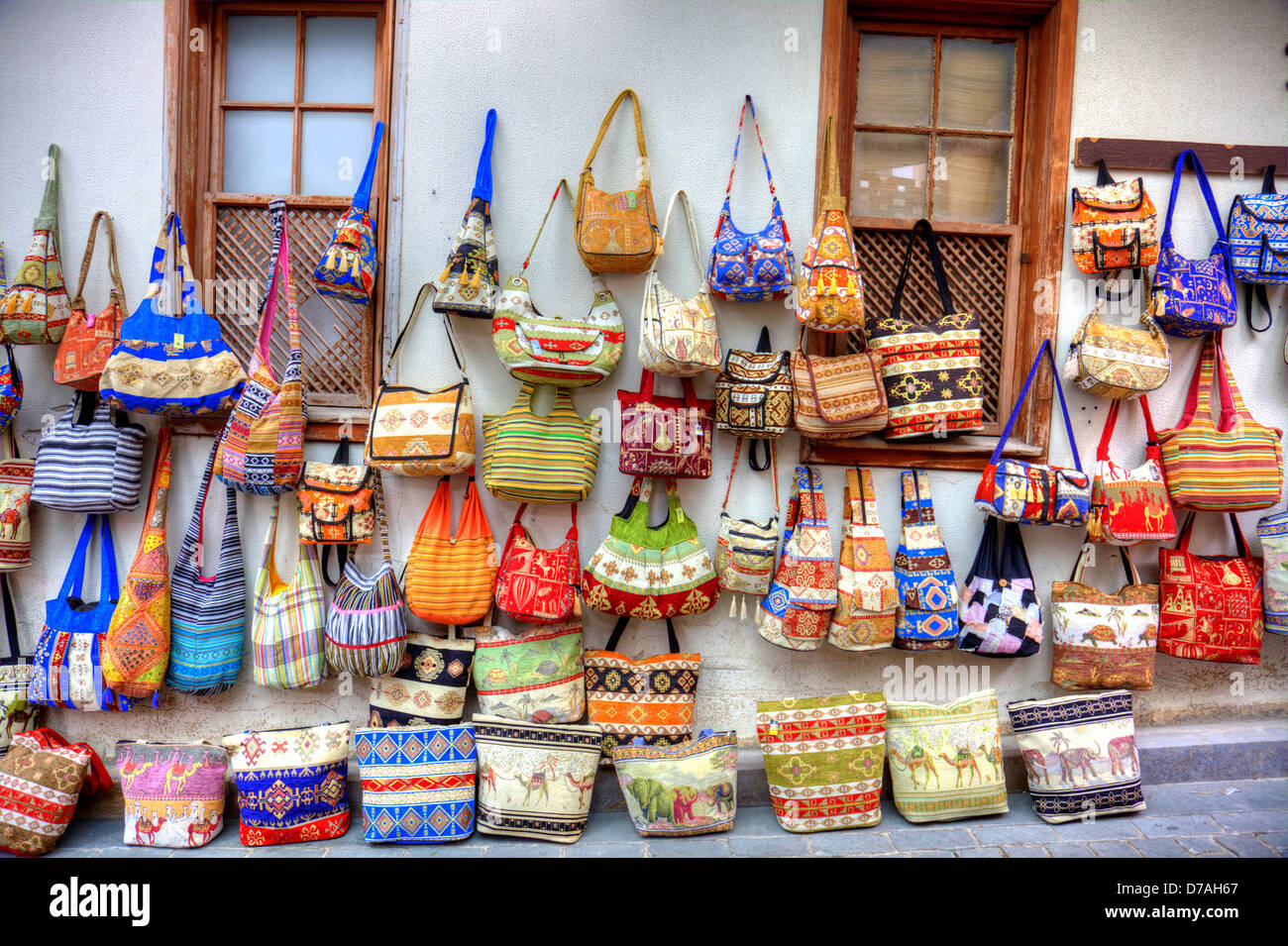 Street borsette display. Foto Stock