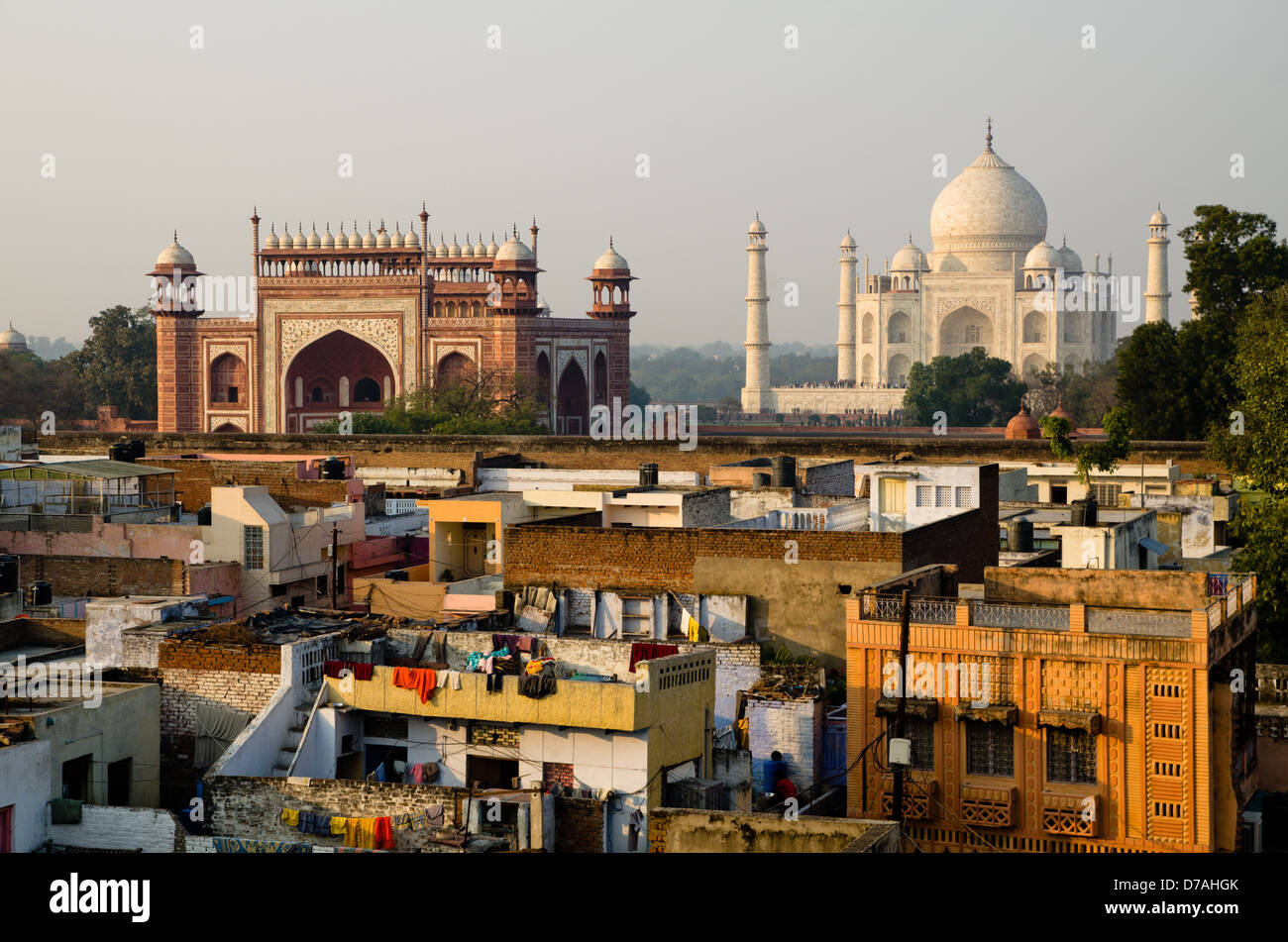 Taj Mahal, Agra, pronunciare Pradesh, India. Foto Stock