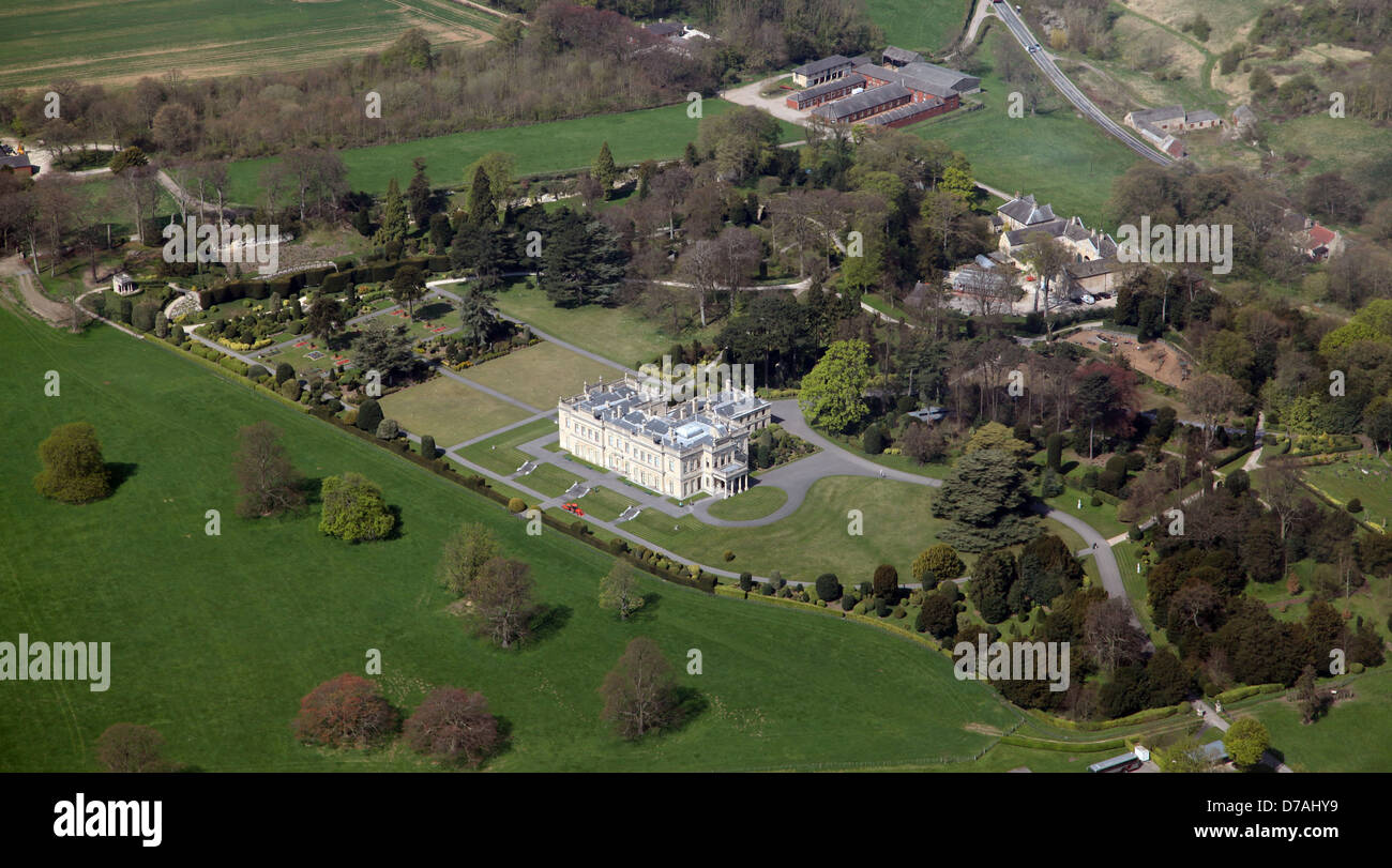 Vista aerea del Brodsworth Hall vicino a Doncaster Foto Stock