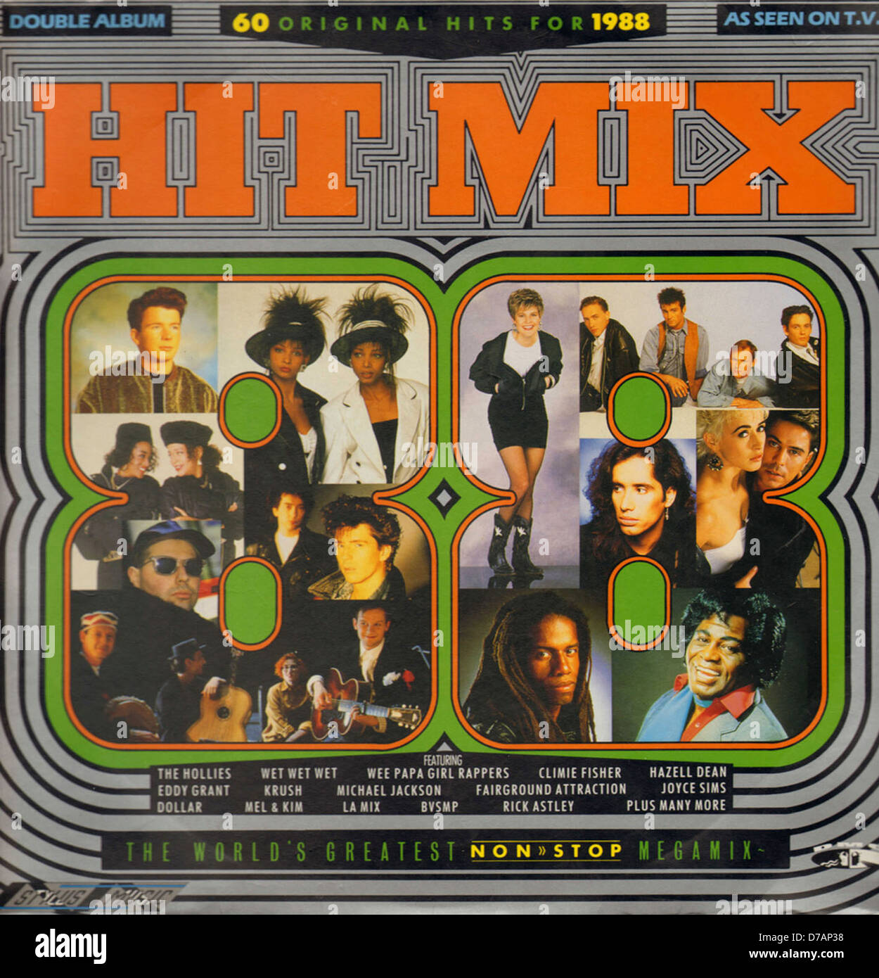 La compilation del 1988 "Hit Mix", che mostra brani popolari degli anni '1980 L'LP include una varietà di successi del decennio, che rappresentano i diversi stili musicali di quel periodo. Foto Stock