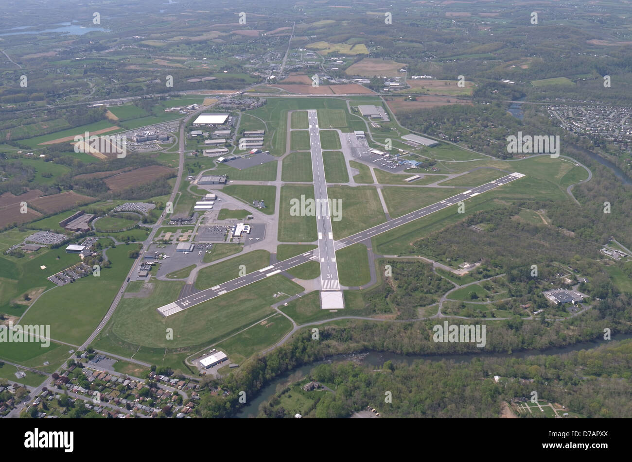 Vista aerea della lettura aeroporto, Pennsylvania Foto Stock