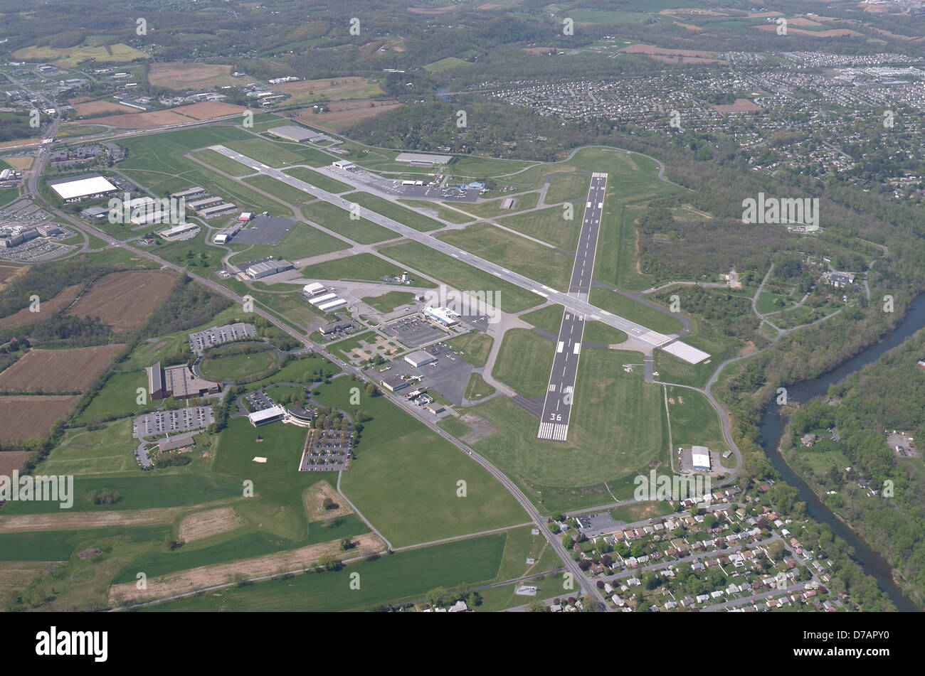 Vista aerea della lettura aeroporto, Pennsylvania Foto Stock