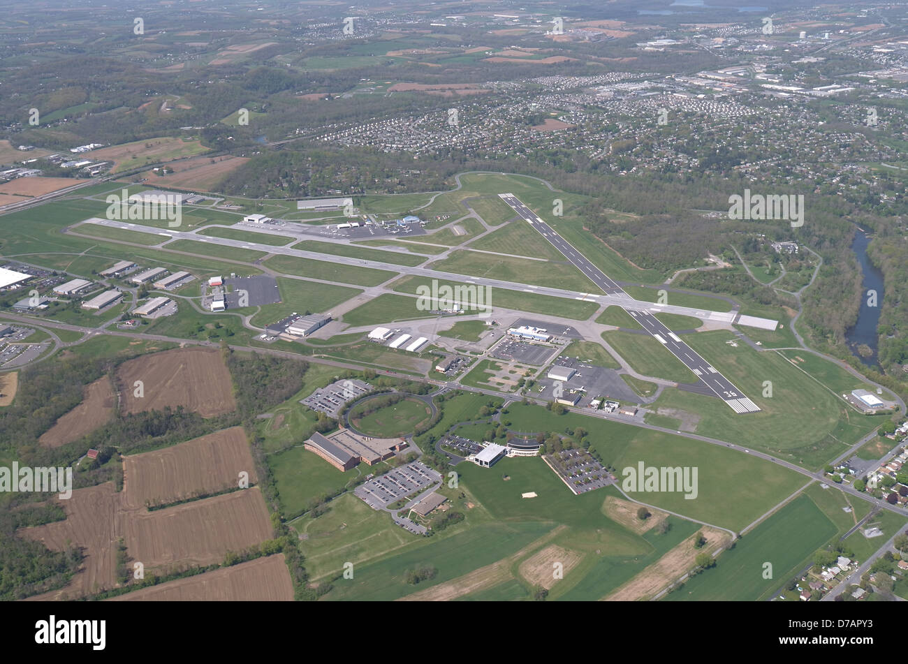 Vista aerea della lettura aeroporto, Pennsylvania Foto Stock