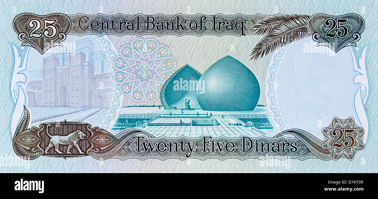 Iraq Dinar carta moneta Foto Stock