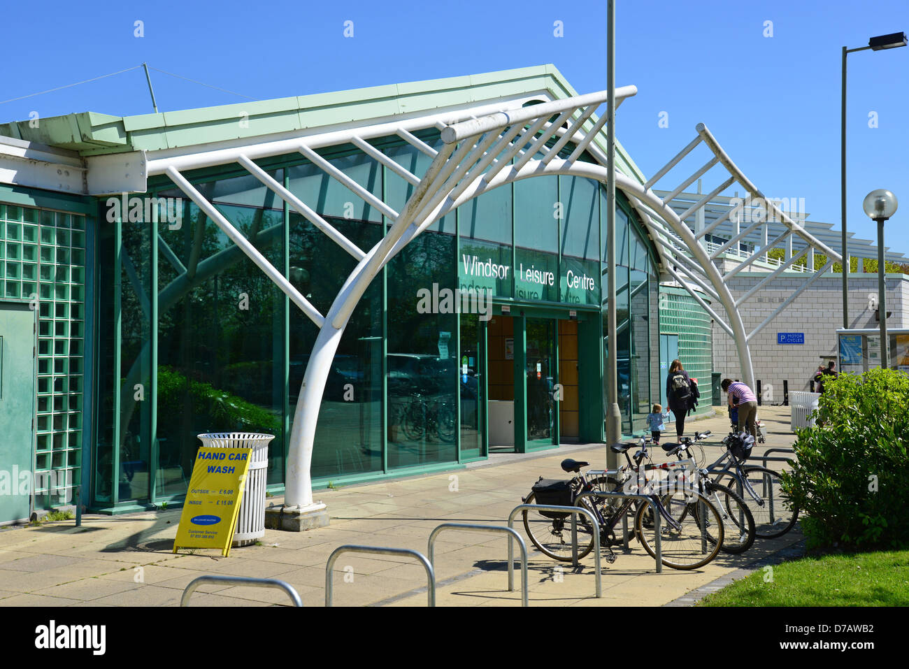 Ingresso al Windsor Leisure Centre, Clewer Mead, Stovell Road, Windsor, Berkshire, Inghilterra, Regno Unito Foto Stock
