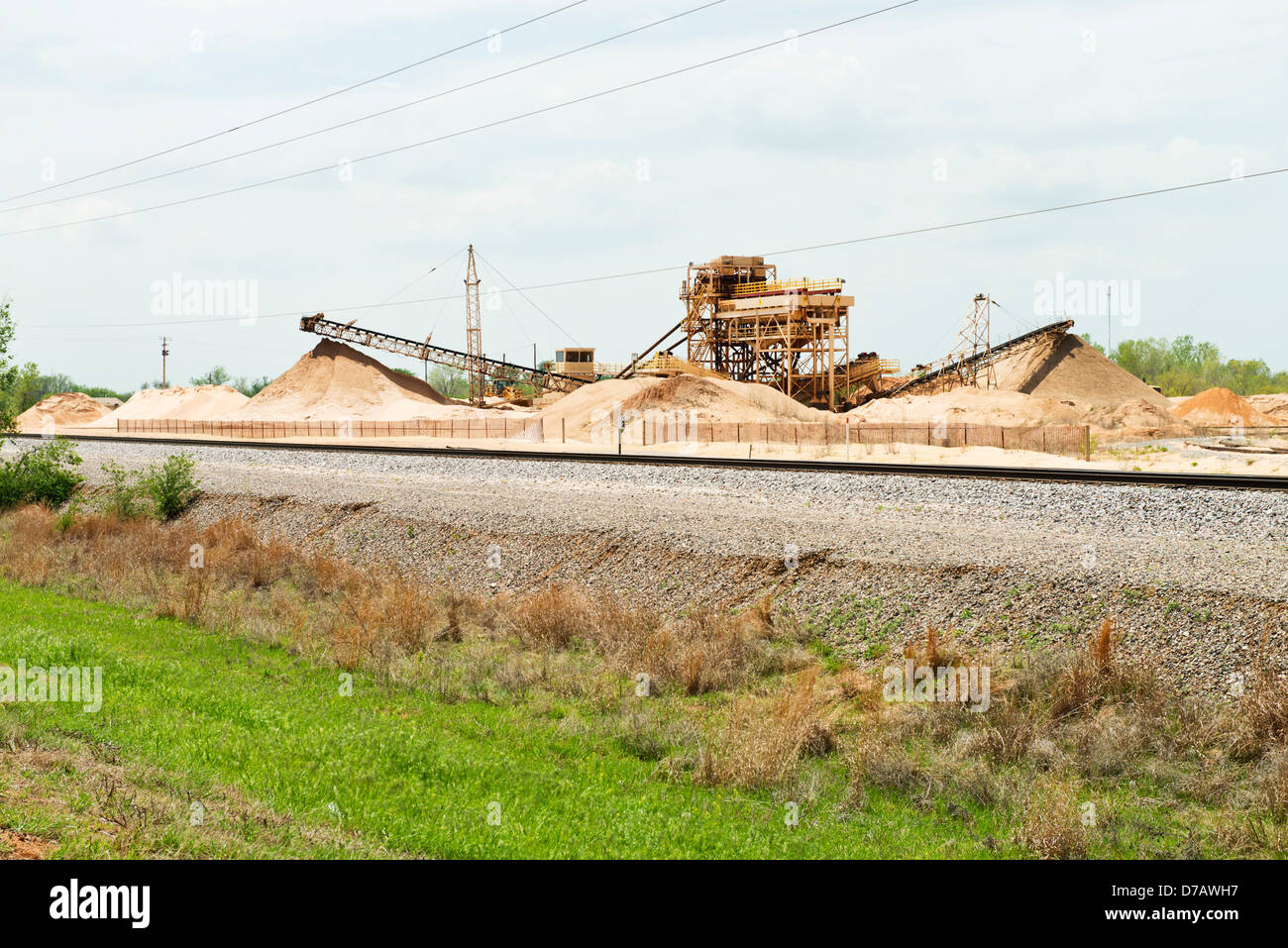 Sabbia di un impianto di trasformazione in Oklahoma, Stati Uniti d'America. Foto Stock