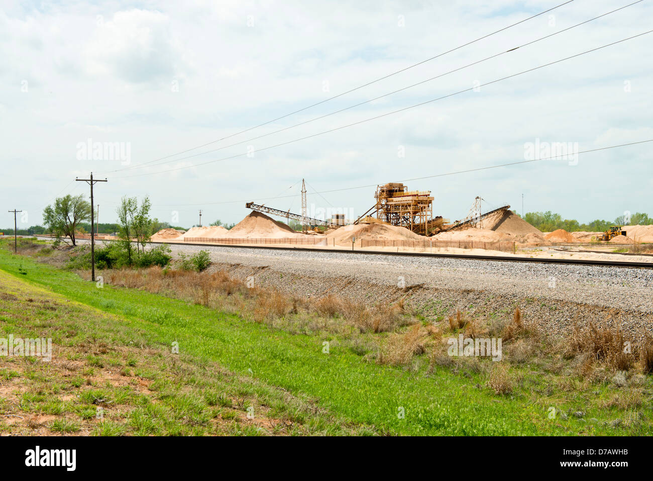 Sabbia di un impianto di trasformazione in Oklahoma, Stati Uniti d'America. Foto Stock