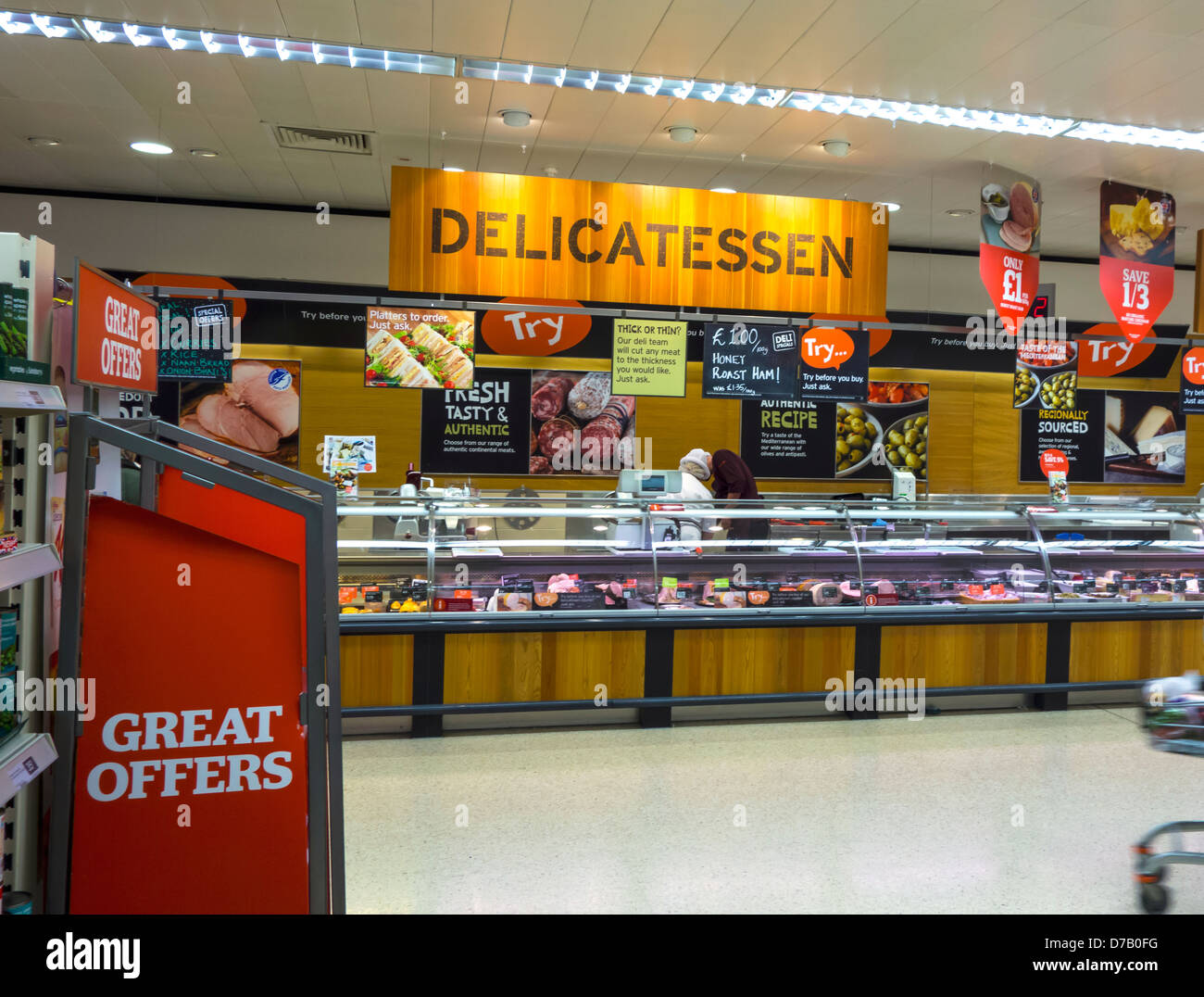 Supermercato delicatessen counter Foto Stock