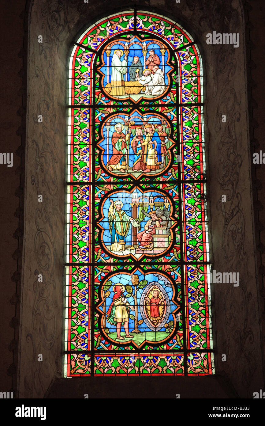 Francia, Ile-de-France, Provins, città delle Fiere medievali, patrimonio mondiale dell UNESCO, Collégiale Saint Quiriace Chiesa Foto Stock