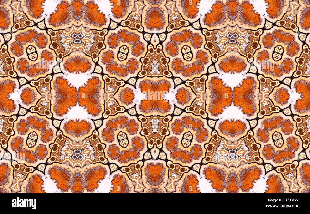 Ripetuta di pattern simmetrici realizzati dall'immagine di ocean jasper Foto Stock