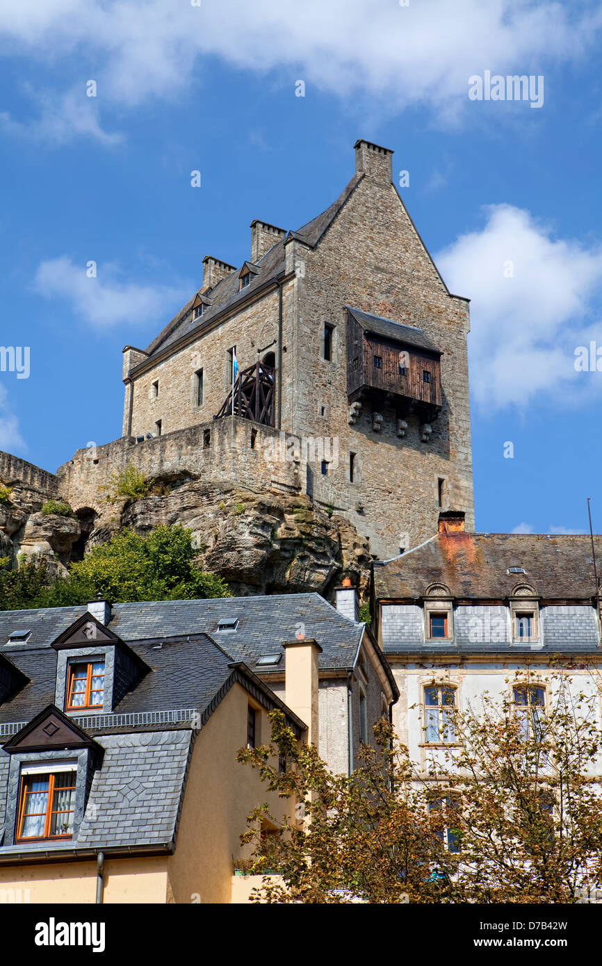 Burg Fels o campi Castello, Larochette, XI secolo, Granducato del Lussemburgo, Europa Foto Stock