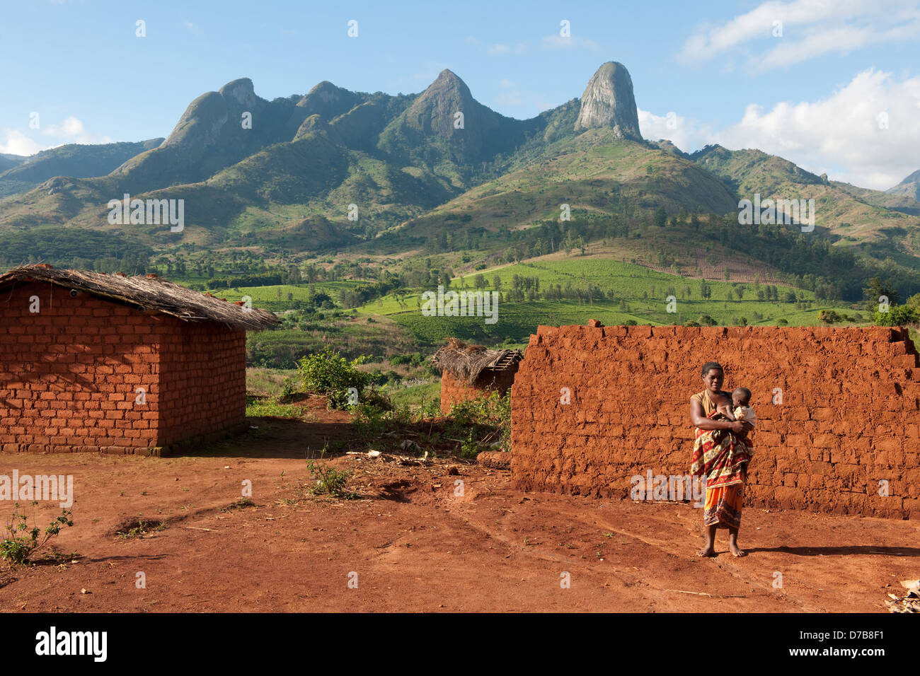 Rural homestead, Gurue, Mozambico Foto Stock