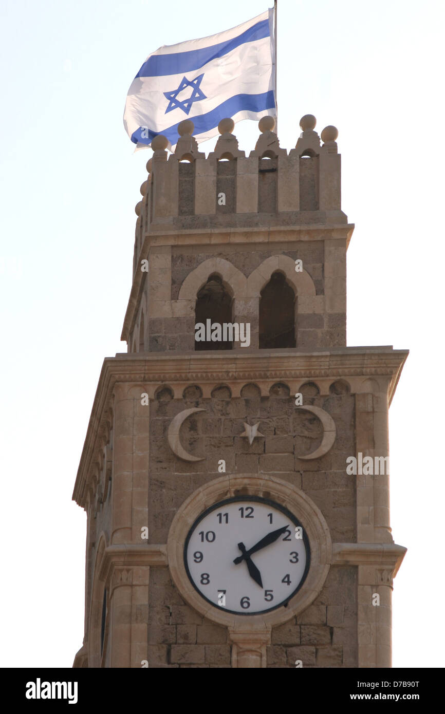 Città orologio acri centrale Foto Stock