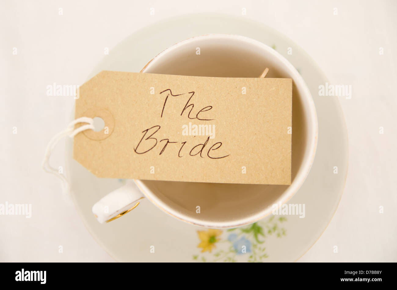 La Sposa luogo card impostazione. Foto Stock
