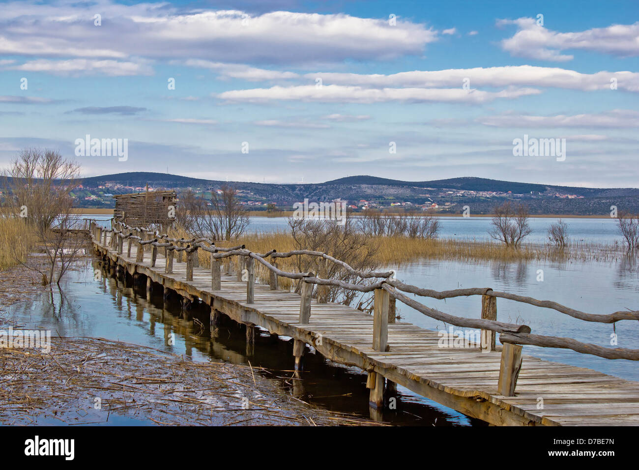 Lago di Vran natura parco riserva osservatorio di uccelli, Dalmazia, Croazia Foto Stock