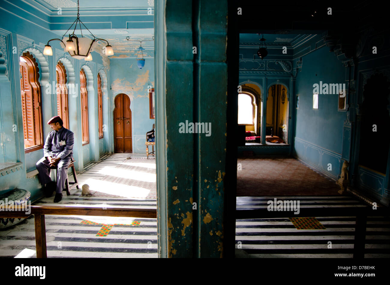Palazzo di Città, UDAIPUR, India - 14 gennaio: interni di palazzo del 14 gennaio 2013 in Udaipur. Foto Stock
