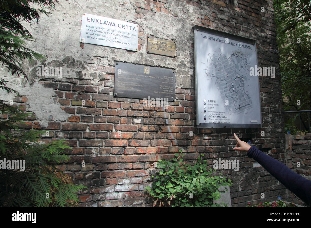 La restante parete di Varsavia Ghetto Ebraico in Polonia (fino a quando crollò il 20 novembre 1941) Foto Stock