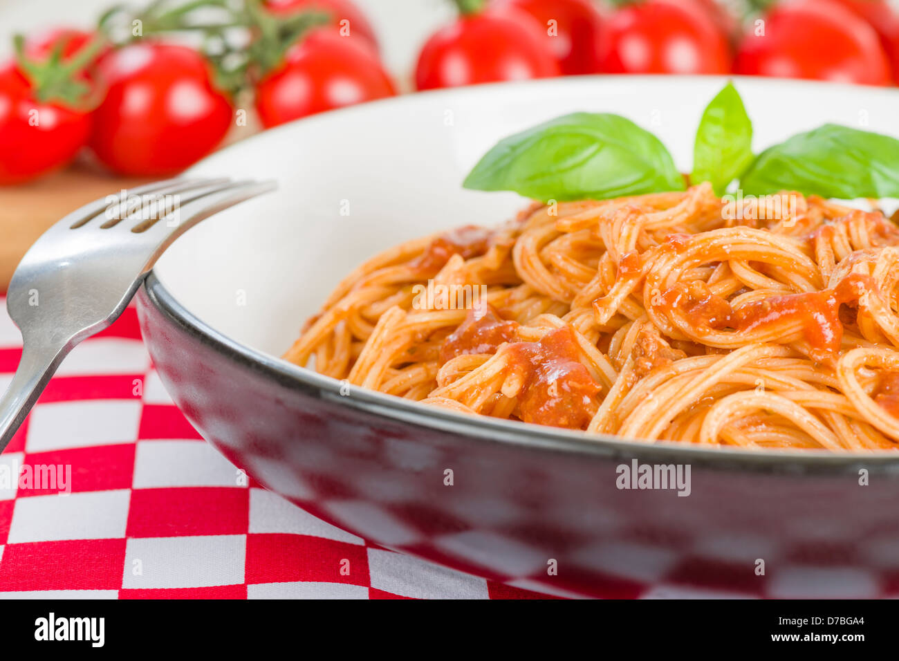 Spaghetti alla Bolognese - pasta italiana con il ragù alla bolognese. Foto Stock